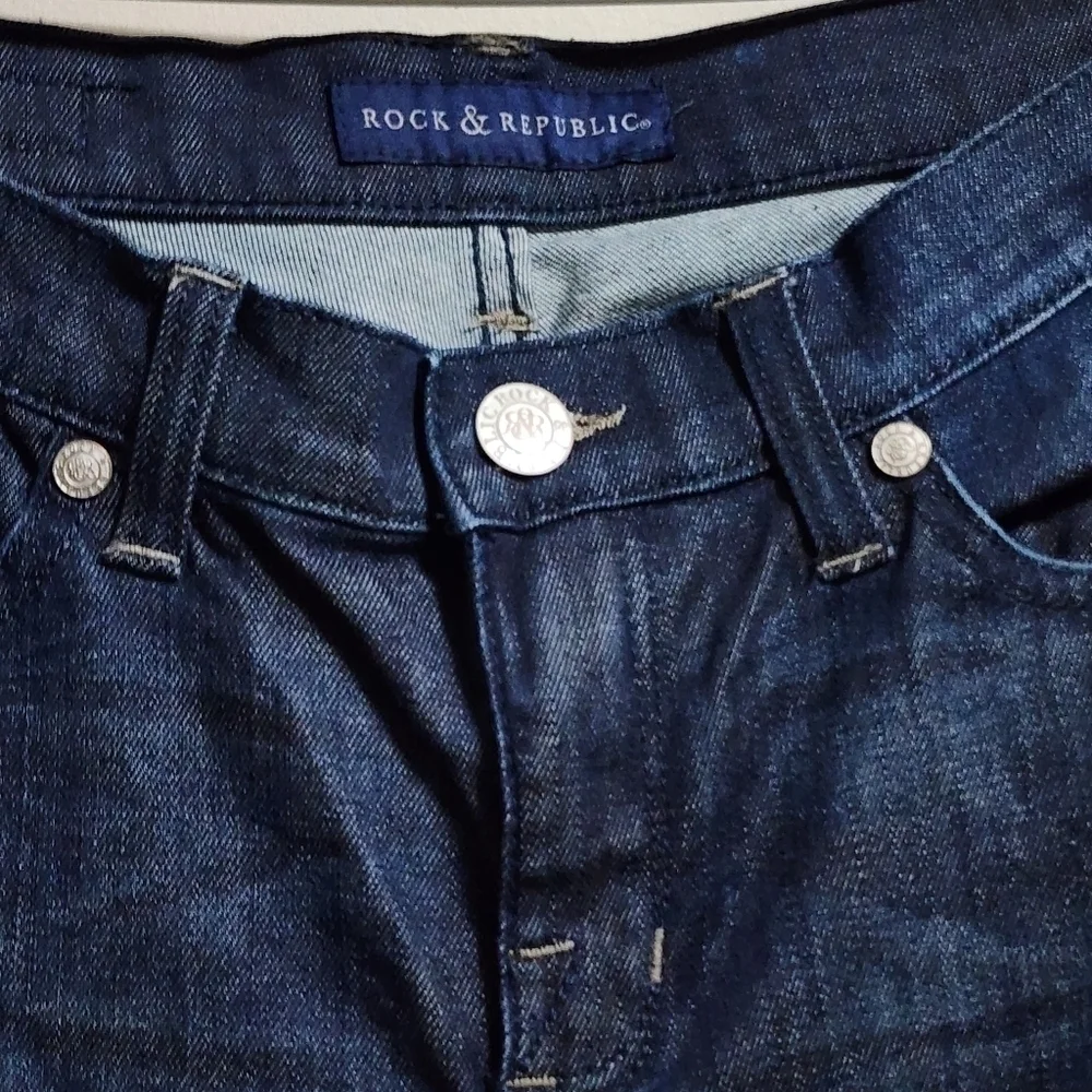 Rock & republic straight legs denim jeans color dark blue size - Picture 5 of 7